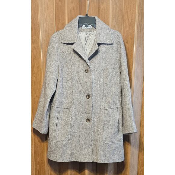 Herman Kay Jackets & Blazers - Herman Kay Herring Bone Pattern Wool Blend Coat